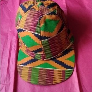African print hat  L/XL Size  $34.+ Free Hat.